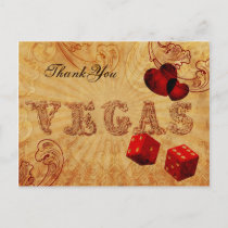 red dice Vintage Vegas Thank You Postcard