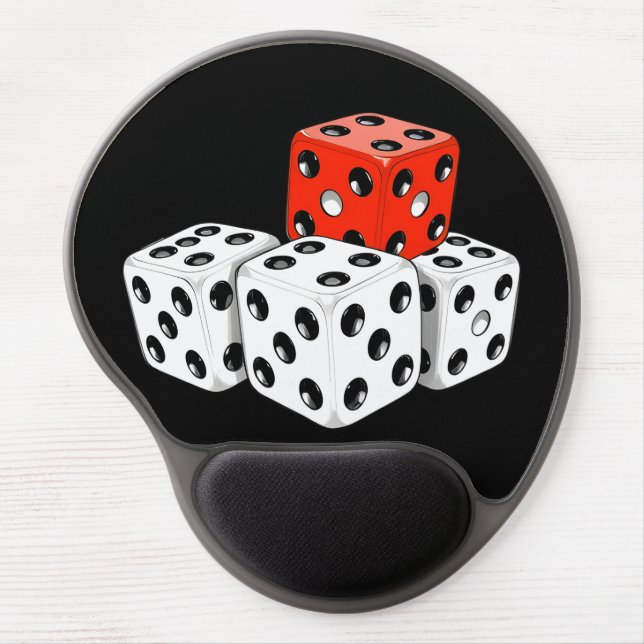 Red Die Focus - Game Night Gel Mouse Pad (Front)