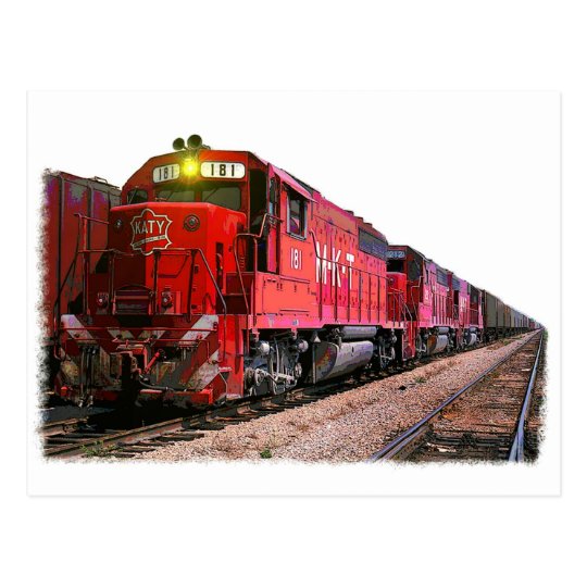 Red Diesel & Train Postcard