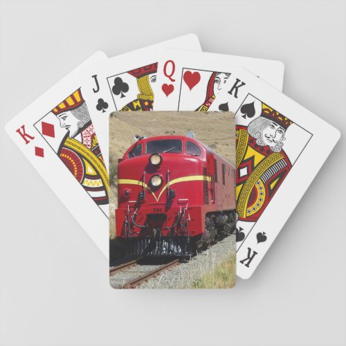 Red Diesel Train Engine Locomotive Railroad Playing Cards