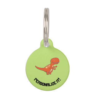 Red Dinosaur 0219 Pet ID Tag
