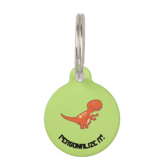 Red Dinosaur 0219 Pet ID Tag