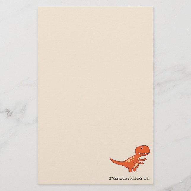 Red Dinosaur 0219 Stationery (Front)