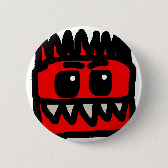 Red Dinosaur Merch Pinback Button (Front)