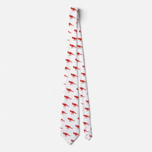 Red Dinosaur pattern Neck Tie