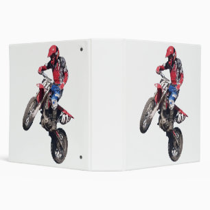 Red Dirt Bike 3 Ring Binder
