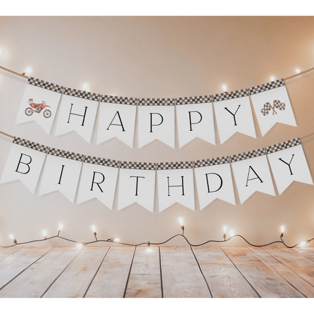 Red Dirt Bike Bunting Banner (Creator Uploaded)