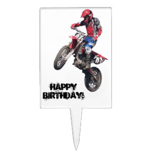 Red Dirt Bike Cake Topper