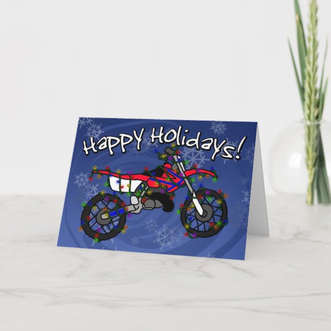 Red Dirt Bike Christmas Card (Front)