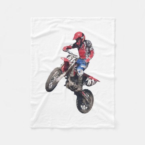 Red Dirt Bike Fleece Blanket