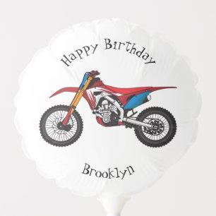 Red dirt bike motorcycle balloon