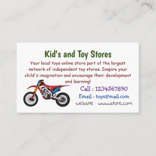 Red dirt bike motorcycle business card