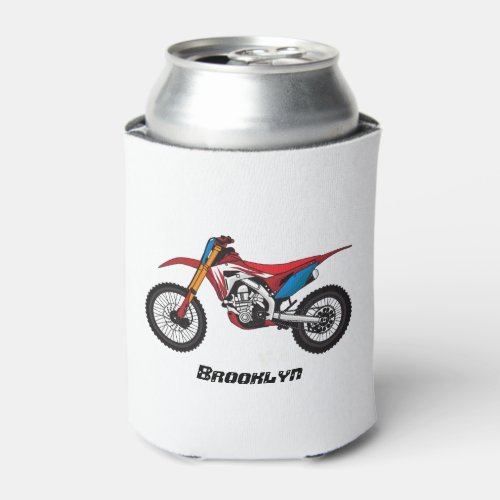 Red dirt bike motorcycle can cooler