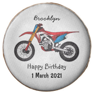 Red dirt bike motorcycle chocolate covered oreo