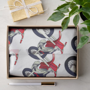 Red Dirt Bike Motorcycle Custom Color Background Tissue Paper