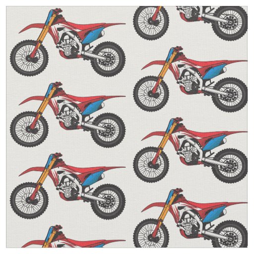 Red dirt bike motorcycle fabric