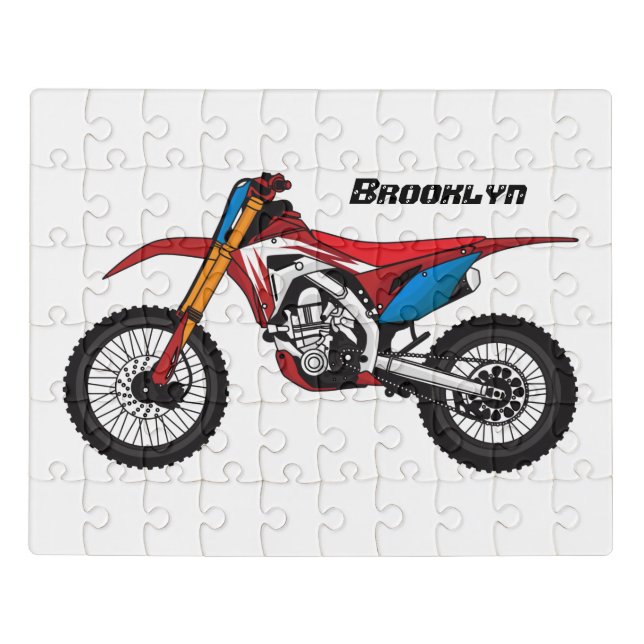 Red dirt bike motorcycle jigsaw puzzle (Puzzle Horizontal)