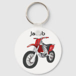 Red Dirt Bike Motorcycle Keychain at Zazzle