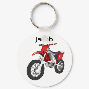 Red Dirt Bike Motorcycle Keychain