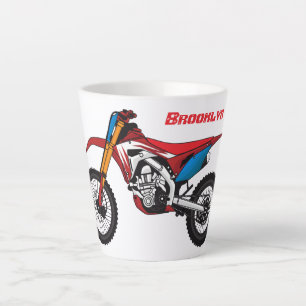 Red dirt bike motorcycle latte mug