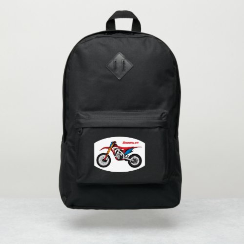 Red dirt bike motorcycle port authority backpack