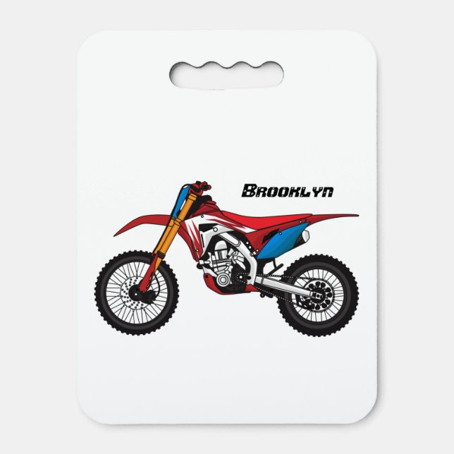Red dirt bike motorcycle seat cushion (Front Vertical)