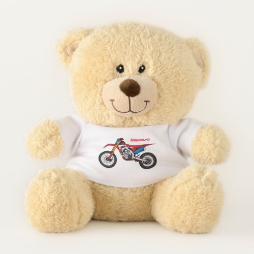 Red dirt bike motorcycle teddy bear