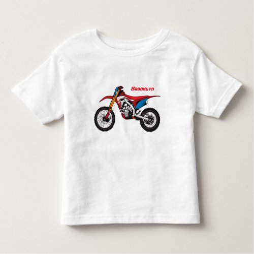 Red dirt bike motorcycle toddler t_shirt