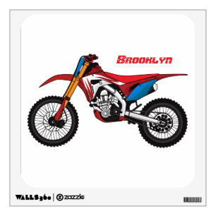 Red dirt bike motorcycle wall decal