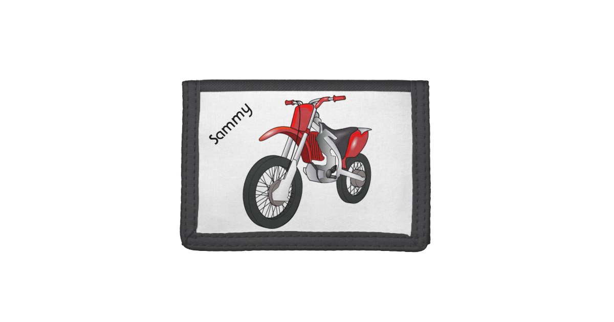 Red Dirt Bike Motorcycle Wallet Zazzle