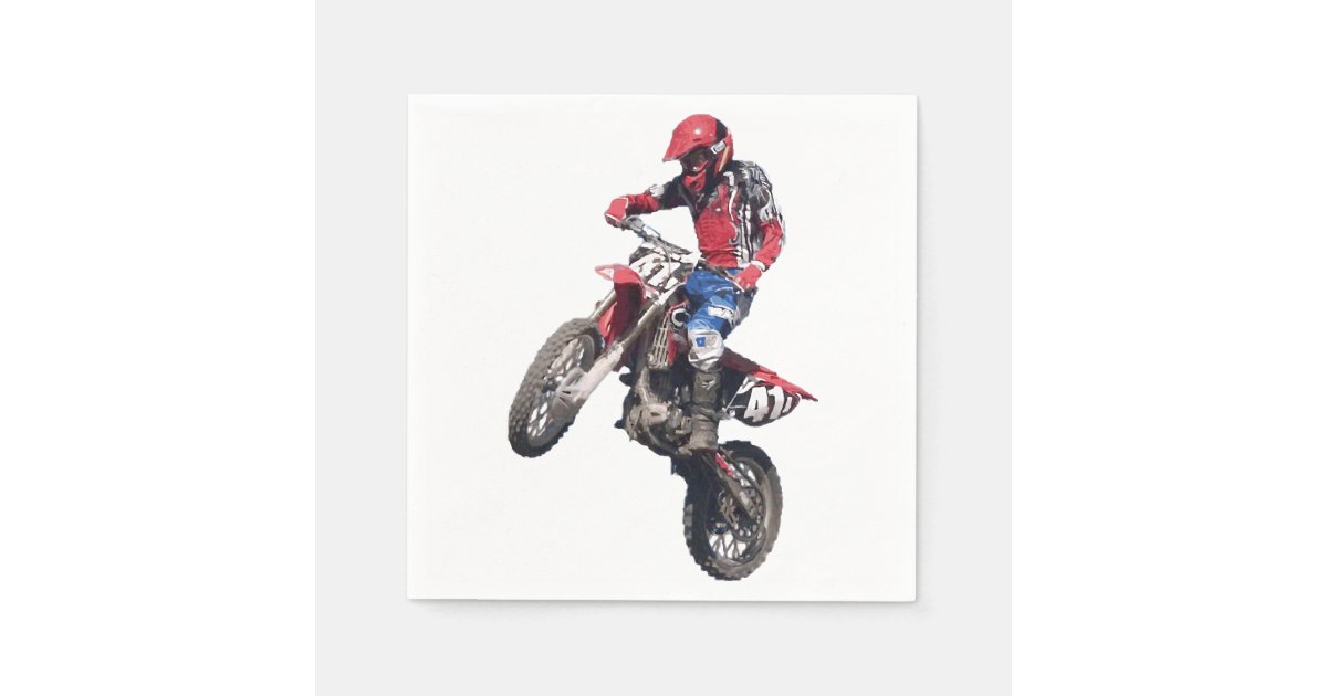 Red Dirt Bike Napkins Zazzle
