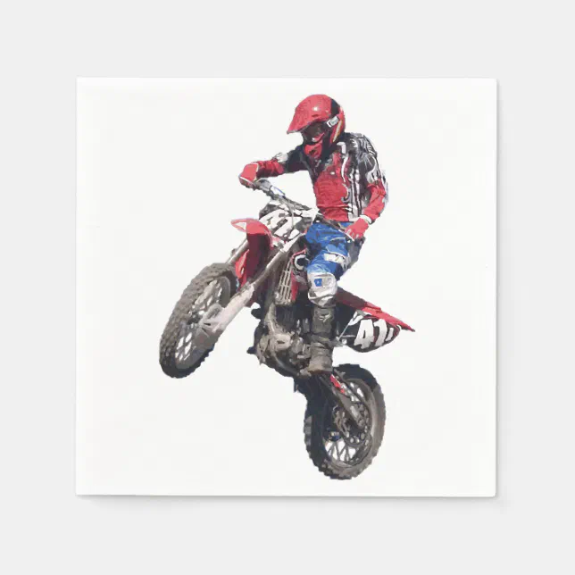 Red Dirt Bike Napkins Zazzle