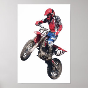 Red Dirt Bike Poster