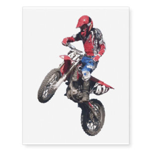 Red Dirt Bike Temporary Tattoos