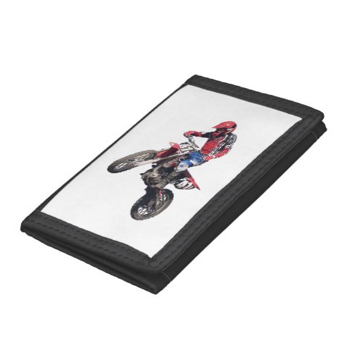 Red Dirt Bike Tri_fold Wallet