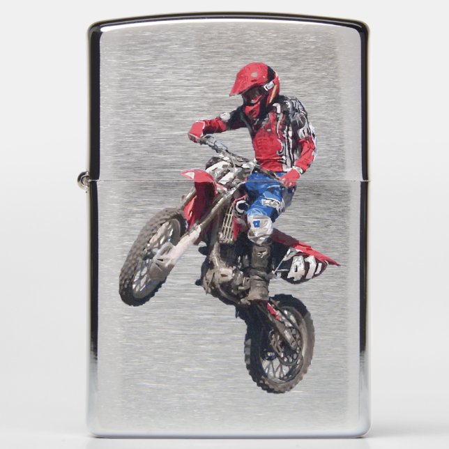 Red Dirt Bike Zippo Lighter (Front)