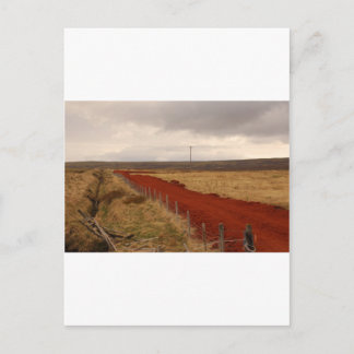 Red Dirt Road In Iceland Postcard