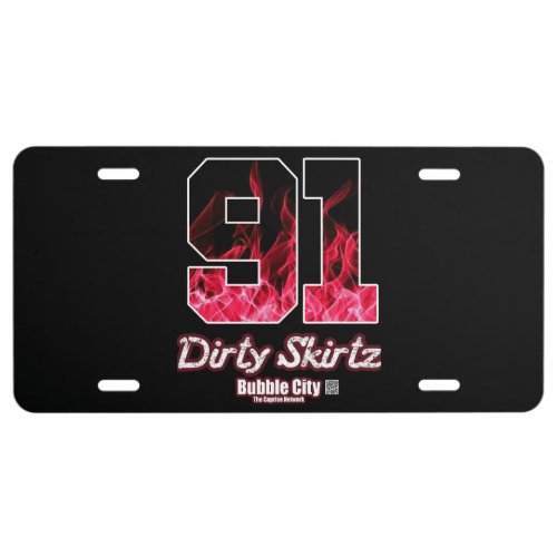 Red Dirty Skirtz Caprice  Flames License Plate