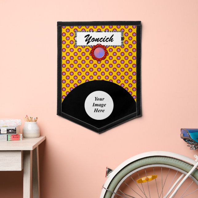 Red Disc Ribbon (v) by Kenneth Yoncich Pennant (Insitu 2)