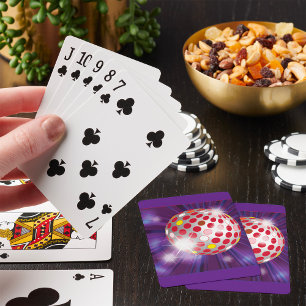 Red Disco Ball Poker Cards
