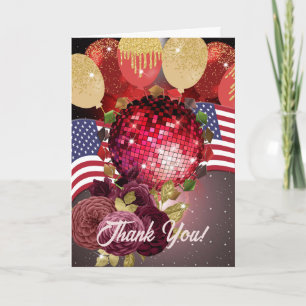 Red Disco Graduation Thank You