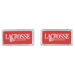 Red Distressed Lacrosse Cufflinks