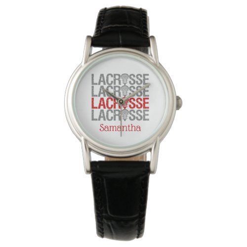 Red Distressed Lacrosse Word Watch