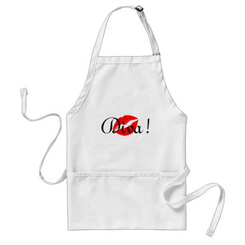 Red Diva Kiss Adult Apron