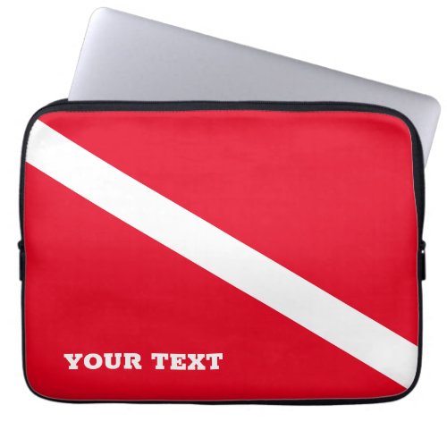 Red diving flag personalized neoprene laptop sleeve
