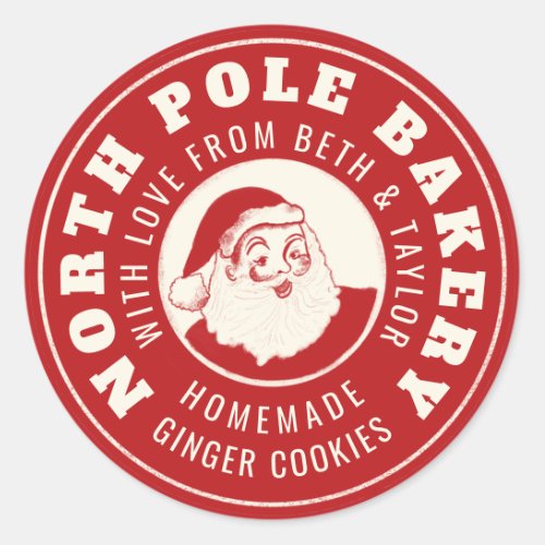 Red DIY gift North Pole Bakery sticker