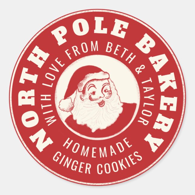 Red DIY gift North Pole Bakery sticker (Front)