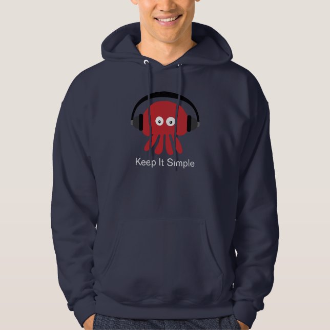Red DJ Jellyfish Keep It Simple Navy Hoody (Front)
