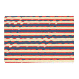 Red Dk Blue Creme Wavy Placemat