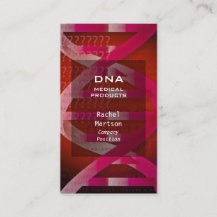 Red DNA Medical Science Modern Business Card